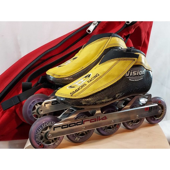 Simmons Racing Action Carbon 5 Wheel Speed Skates w/Bag size 8 - Picture 4 of 12
